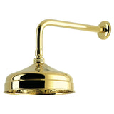 Trimscape 8-Inch Round Raindrop Brass Shower Head with 12-Inch Shower Arm