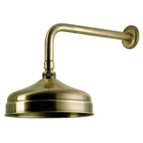 Trimscape 8-Inch Round Raindrop Brass Shower Head with 12-Inch Shower Arm