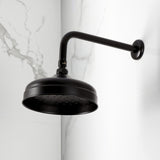 Trimscape 8-Inch Round Raindrop Brass Shower Head with 12-Inch Shower Arm