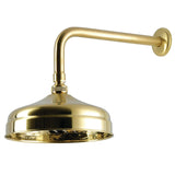 Trimscape 8-Inch Round Raindrop Brass Shower Head with 12-Inch Shower Arm
