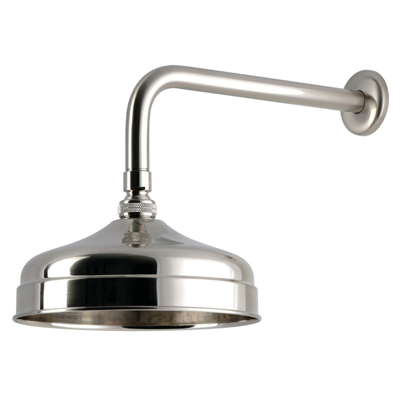 Trimscape 8-Inch Round Raindrop Brass Shower Head with 12-Inch Shower Arm