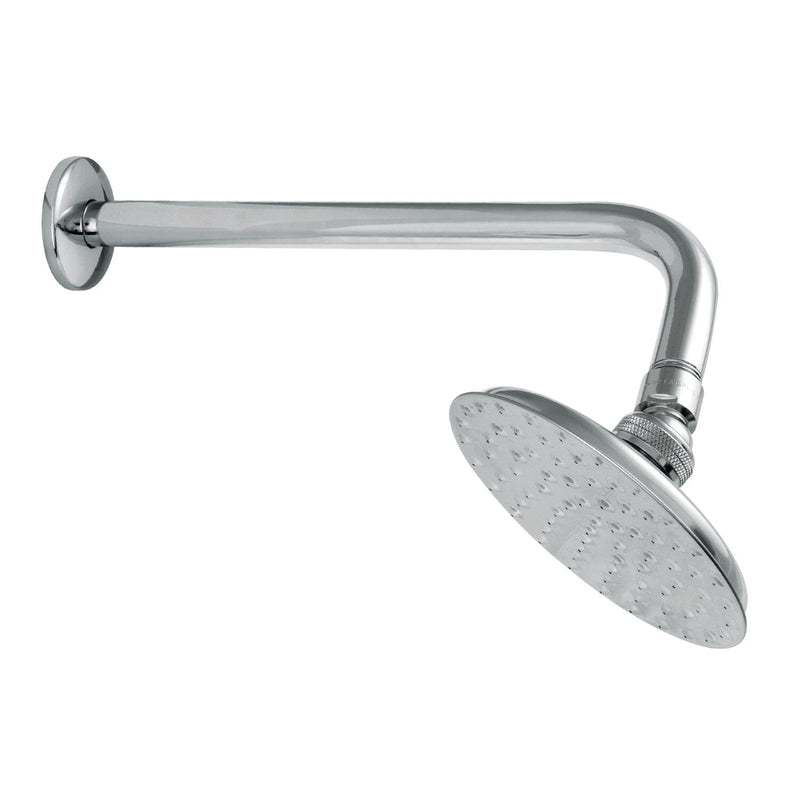 Victorian 5-1/4-Inch Round Raindrop Brass Shower Head with 12-Inch Shower Arm