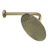 Victorian 7-3/4 Inch Round Raindrop Brass Shower Head with 12-Inch Shower Arm
