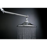 Victorian 7-3/4 Inch Round Raindrop Brass Shower Head with 10-Inch High-Low Adjustable Shower Arm