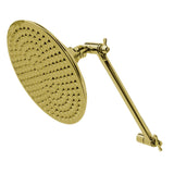 Victorian 7-3/4 Inch Round Raindrop Brass Shower Head with 10-Inch High-Low Adjustable Shower Arm