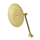 Victorian 7-3/4 Inch Round Raindrop Brass Shower Head with 10-Inch High-Low Adjustable Shower Arm