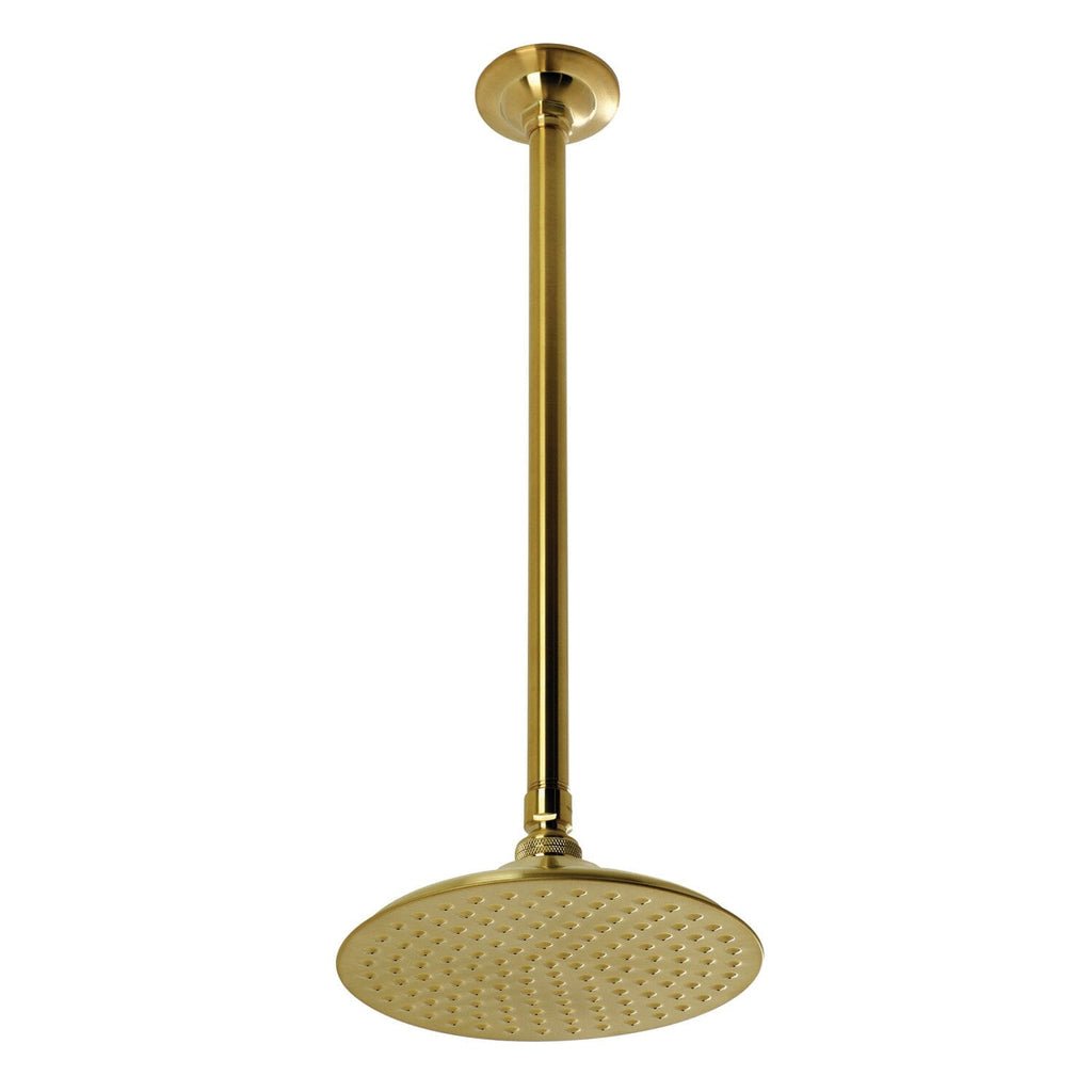 Shower Scape 7-3/4 Inch Brass Shower Head with 17-Inch Ceiling Support