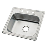 Carefree 25-Inch Stainless Steel Self-Rimming Single Bowl Drop-In Kitchen Sink