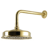 Trimscape 8-Inch Round Raindrop Brass Shower Head with 12-Inch Shower Arm