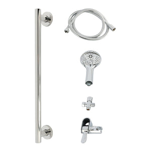 Made to Match Shower System with Slide/Grab Bar and Hand Shower