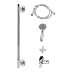 Made to Match Shower System with Slide/Grab Bar and Hand Shower