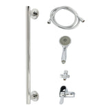 Made to Match Shower System with Slide/Grab Bar and Hand Shower
