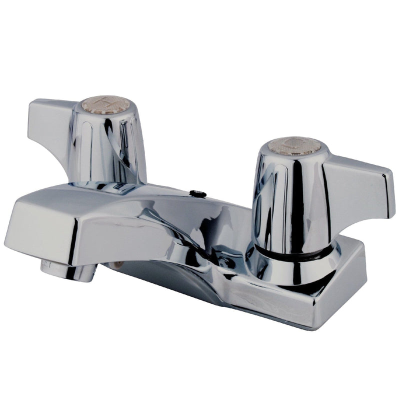 Columbia Double-Handle 3-Hole Deck Mount 4-Inch Centerset Bathroom Faucet with Brass Pop-Up