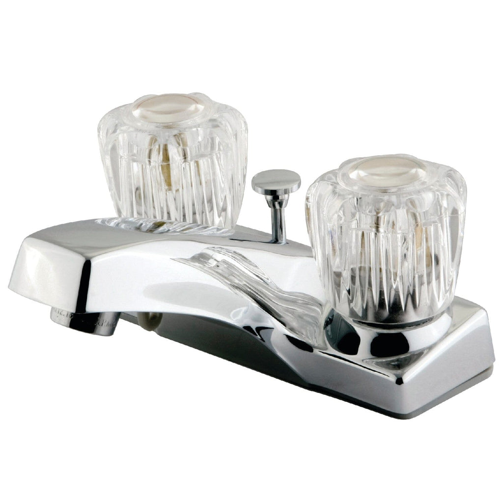 Columbia Two-Handle 3-Hole Deck Mount 4" Centerset Bathroom Faucet with Brass Pop-Up