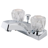 Columbia Double-Handle 3-Hole Deck Mount 4-Inch Centerset Bathroom Faucet with ABS Pop-Up Drain