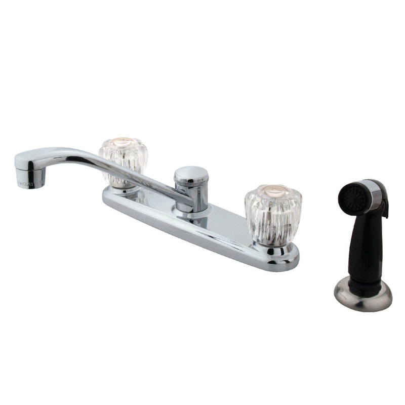 Americana Two-Handle 4-Hole 8" Centerset Kitchen Faucet with Side Sprayer