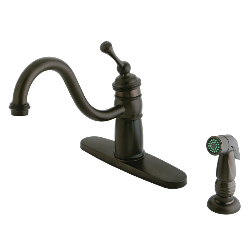 Georgian Single-Handle 2-or-4 Hole Kitchen Faucet with Side Sprayer