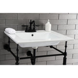 Heritage Double-Handle 3-Hole Deck Mount 4-Inch Centerset Bathroom Faucet with Pop-Up Drain