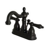 Heritage Two-Handle 3-Hole Deck Mount 4" Centerset Bathroom Faucet with Plastic Pop-Up