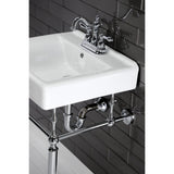 Heritage Two-Handle 3-Hole Deck Mount 4" Centerset Bathroom Faucet with Plastic Pop-Up