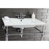 Heritage Double-Handle 3-Hole Deck Mount 4-Inch Centerset Bathroom Faucet with Pop-Up Drain