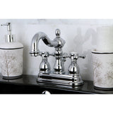 Heritage Double-Handle 3-Hole Deck Mount 4-Inch Centerset Bathroom Faucet with Pop-Up Drain