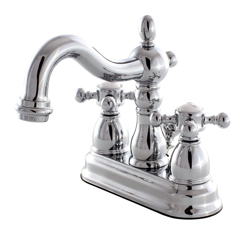 Heritage Double-Handle 3-Hole Deck Mount 4-Inch Centerset Bathroom Faucet with Pop-Up Drain