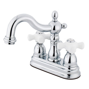 Heritage Double-Handle 3-Hole Deck Mount 4-Inch Centerset Bathroom Faucet with Pop-Up Drain