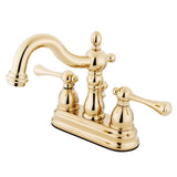 Heritage Double-Handle 3-Hole Deck Mount 4-Inch Centerset Bathroom Faucet with Pop-Up Drain