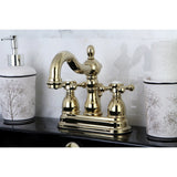 Heritage Double-Handle 3-Hole Deck Mount 4-Inch Centerset Bathroom Faucet with Pop-Up Drain