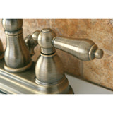 Heritage Double-Handle 3-Hole Deck Mount 4-Inch Centerset Bathroom Faucet with Pop-Up Drain