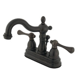 Heritage Double-Handle 3-Hole Deck Mount 4-Inch Centerset Bathroom Faucet with Pop-Up Drain
