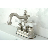 Heritage Double-Handle 3-Hole Deck Mount 4-Inch Centerset Bathroom Faucet with Pop-Up Drain