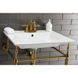 Heritage Double-Handle 3-Hole Deck Mount 4-Inch Centerset Bathroom Faucet with Pop-Up Drain