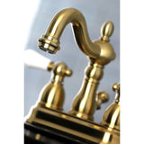 Heritage Double-Handle 3-Hole Deck Mount 4-Inch Centerset Bathroom Faucet with Pop-Up Drain