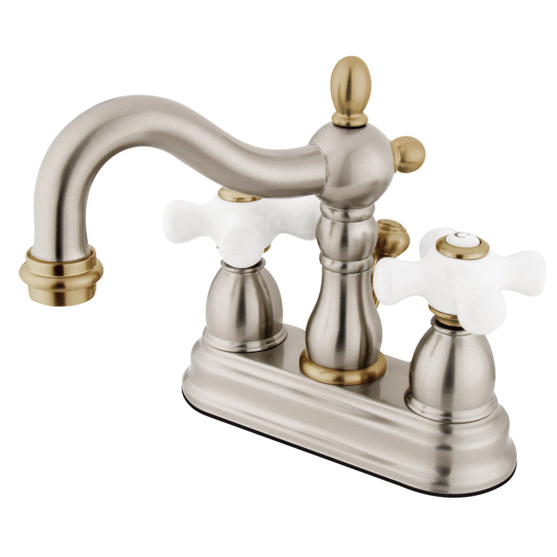 Heritage Double-Handle 3-Hole Deck Mount 4-Inch Centerset Bathroom Faucet with Pop-Up Drain