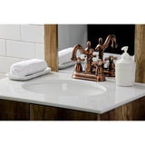 Heritage Double-Handle 3-Hole Deck Mount 4-Inch Centerset Bathroom Faucet with Pop-Up Drain