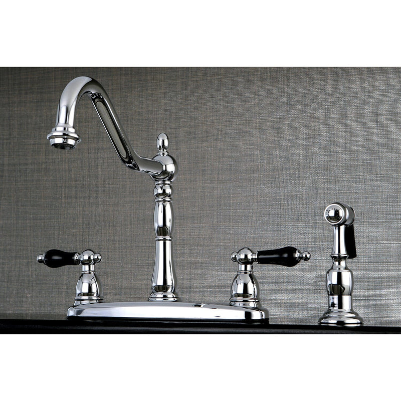 Duchess Two-Handle 4-Hole 8" Centerset Kitchen Faucet with Brass Sprayer