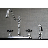 Duchess Two-Handle 4-Hole 8" Centerset Kitchen Faucet with Brass Sprayer