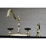 Duchess Two-Handle 4-Hole 8" Centerset Kitchen Faucet with Brass Sprayer