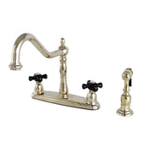 Duchess Two-Handle 4-Hole 8" Centerset Kitchen Faucet with Brass Sprayer