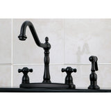Duchess Two-Handle 4-Hole 8" Centerset Kitchen Faucet with Brass Sprayer