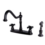 Duchess Two-Handle 4-Hole 8" Centerset Kitchen Faucet with Brass Sprayer