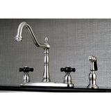 Duchess Two-Handle 4-Hole 8" Centerset Kitchen Faucet with Brass Sprayer