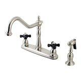 Duchess Two-Handle 4-Hole 8" Centerset Kitchen Faucet with Brass Sprayer