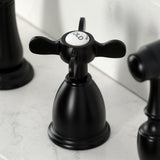 Essex Double-Handle 4-Hole Widespread Kitchen Faucet with Brass Sprayer