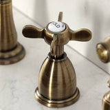 Essex Double-Handle 4-Hole Widespread Kitchen Faucet with Brass Sprayer