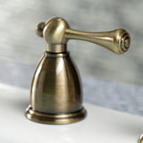 Heritage Double-Handle 4-Hole Widespread Kitchen Faucet with Brass Sprayer