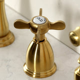 Essex Double-Handle 4-Hole Widespread Kitchen Faucet with Brass Sprayer