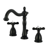 Essex Two-Handle 3-Hole Deck Mount Widespread Bathroom Faucet with Brass Pop-Up